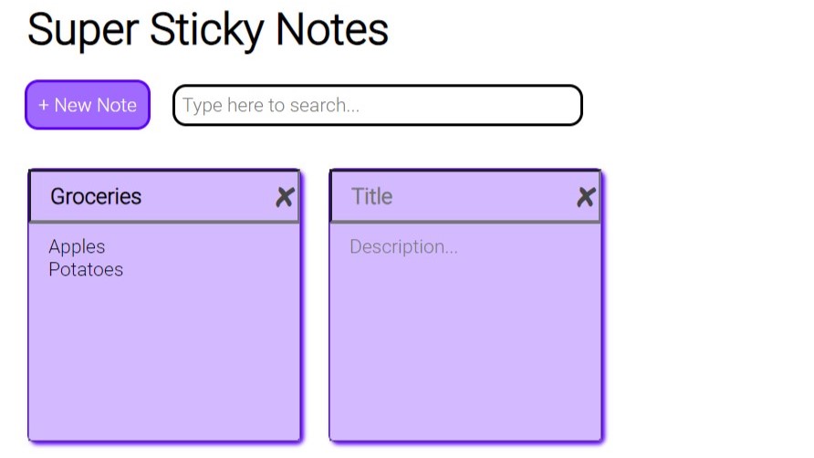 Sticky Notes App Project Screenshot